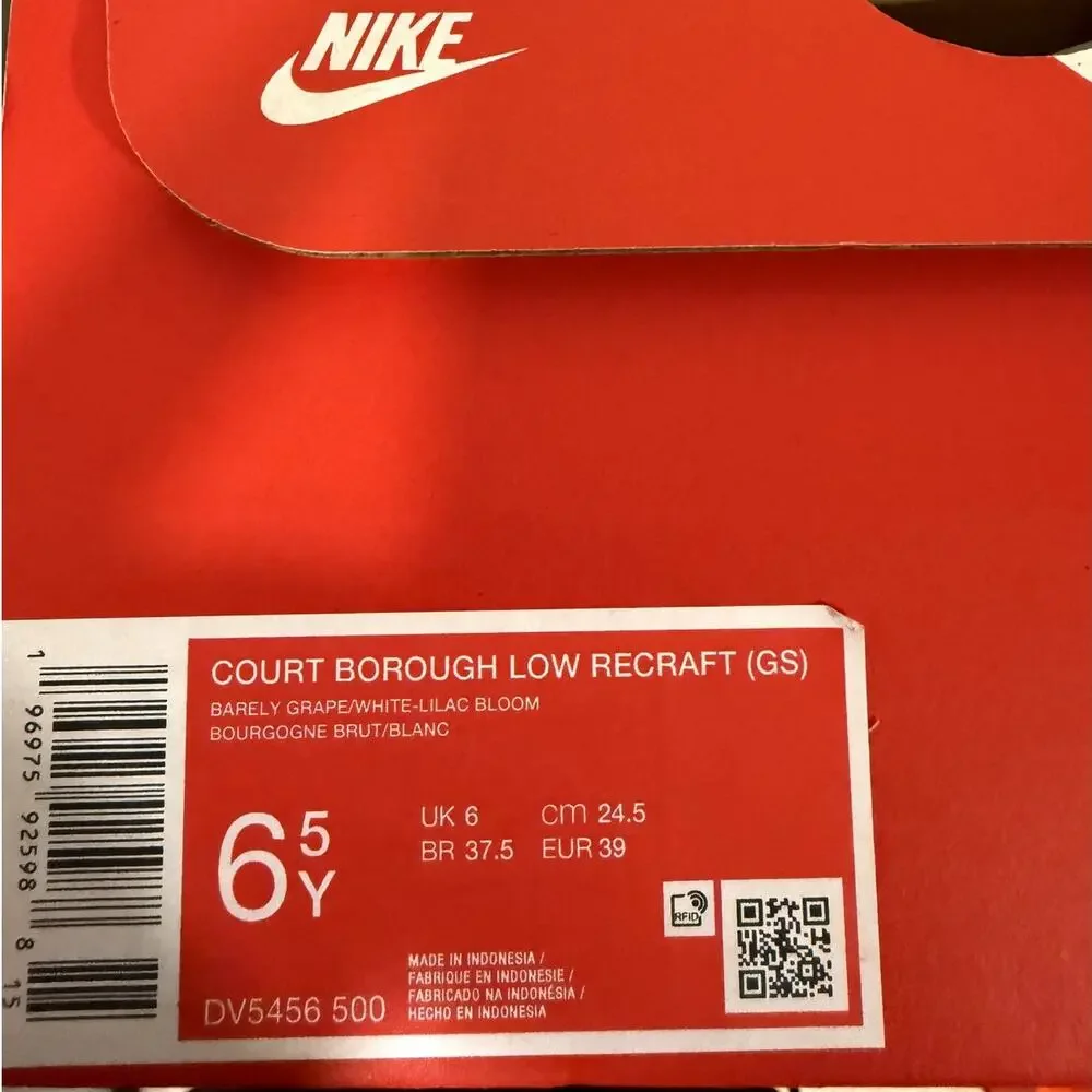 NEW Nike Court Borough Low Recraft Lilac Size 6.5Y/8 Women's DV5456-500 Shoes